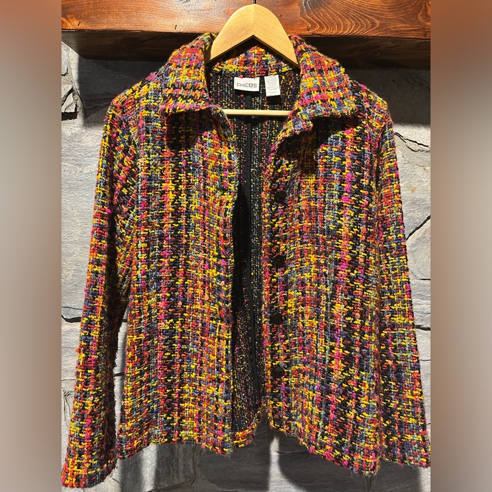 Chico's Multicolor Tweed Jacket